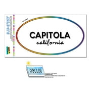 Capitola, CA - California - Rainbow - City State - Oval Laminated Sticker