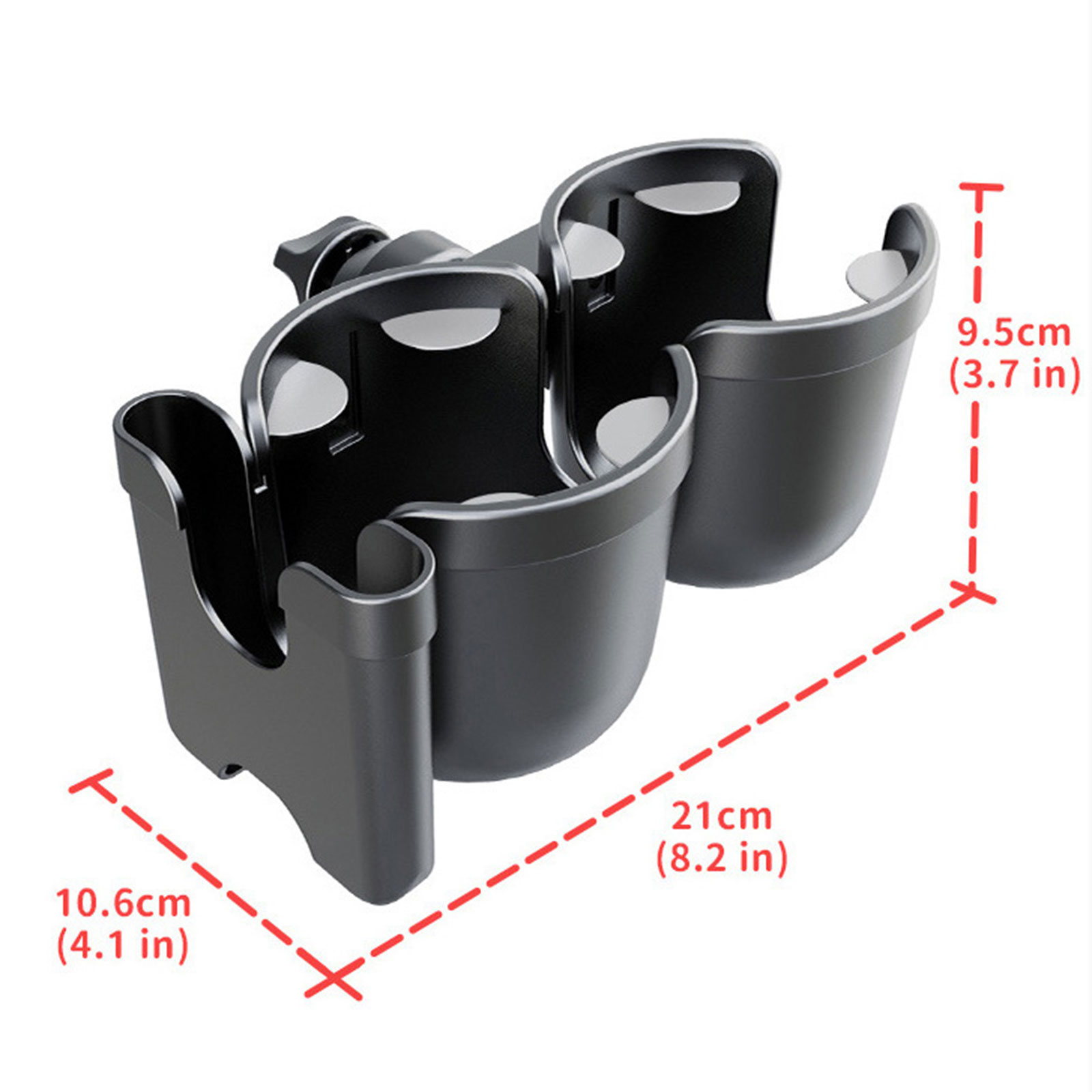 Double Cup Holder with Cellphone Holder Water Bottle Organiser for Wheelchair Walker Drink Beverage Holder