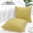 thumbnail image 3 of PiccoCasa 2Pcs Decorative Throw Pillowcases Stylish Basket Weave Cushion Cover, 18"x18" Yellow, 3 of 8