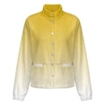 thumbnail image 5 of Jackets for Women Winter Coat Jackets Flannel Stand Collar Jacket(Aesthetic Golden Yellow And White Gradient,Size:S-4XL), 5 of 7