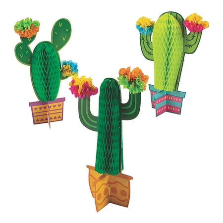 Fiesta Flower Cactus Comb Set - Party Decor - 3 Pieces