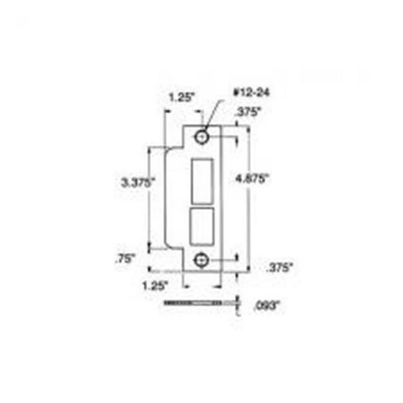 Baldwin 6340150R Right Handed Latch & Deadbolt Curved Lip Entrance Mortise Strike, Satin Nickel