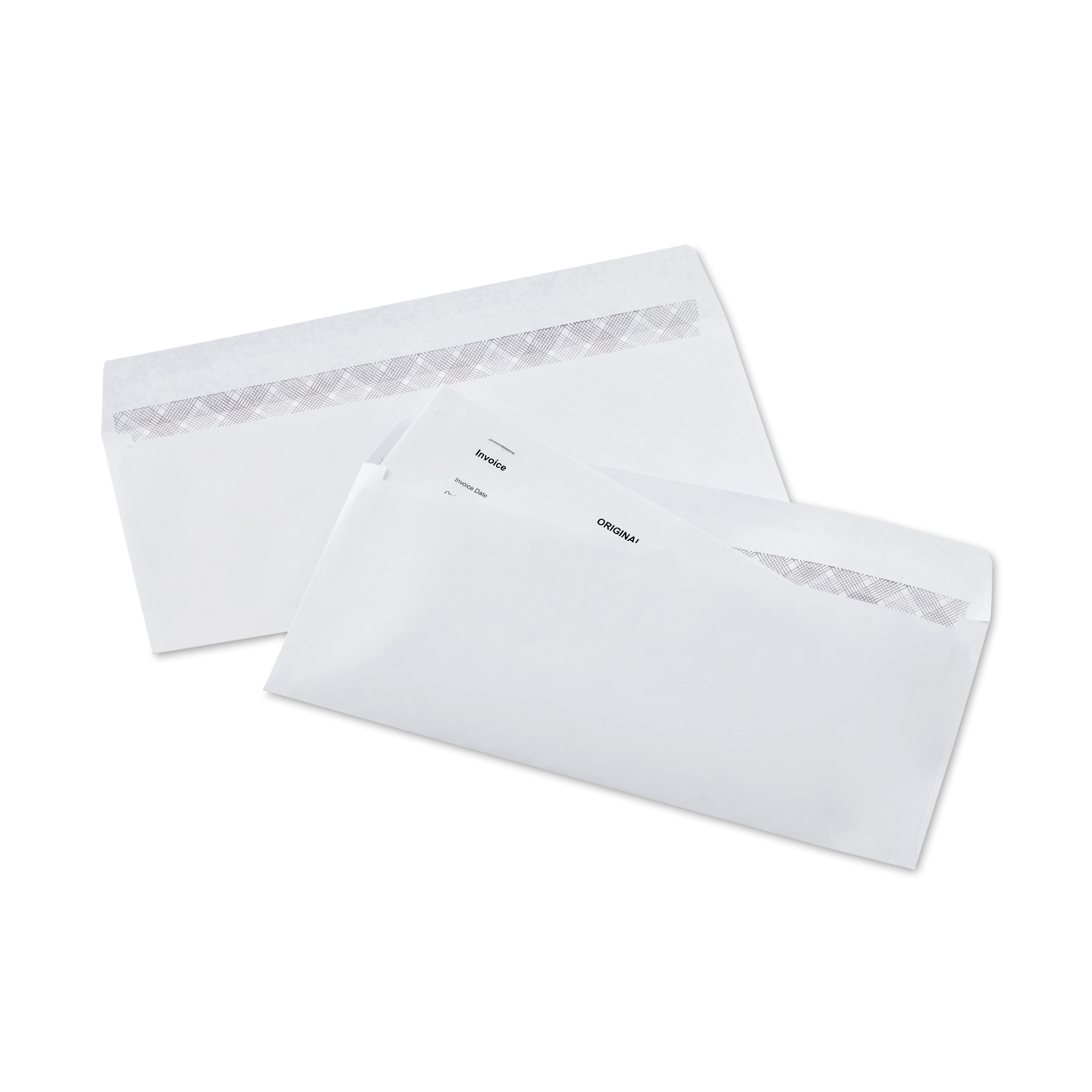 (5 pack) Pen + Gear #10 Gummed Envelopes ,White, Security Tinted, Count per Pack 50  , Size -  4.125"x9.5"