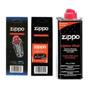 Zippo Fuel Fluid 1 Flint & 1 Wick Value Pack Combo Set, 4 oz