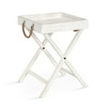 thumbnail image 1 of Kate and Laurel Bayville Coastal Wood Tray Table, 17 x 17 x 24, White, Decorative Rustic Tray Table with Deep Removable Tray for Serving, Display, and Storage, 1 of 7
