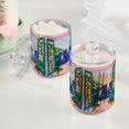 thumbnail image 2 of Yayeee 2 Pack Qtip Holder Bathroom Cotton Swab Canister with Lid Clear Dispenser Set, Green Seaside, 2 of 6