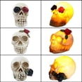 thumbnail image 3 of Luces De Esqueleto De Halloween Con Flores, Estatua De Cabeza De Esqueleto, Luz De Terror, Casa Embrujada, Adorno De Fiesta Con Luz Led Kearding HA046284-02, 3 of 6