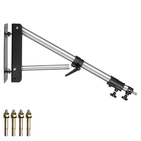Image of Neewer Wall Mounting Triangle Boom Arm for Photography Strobe Light Monolight Softbox Umbrella Reflector and Ring Light Support 180 Degree Rotation Max Length 4 Feet/125cm (Silver)