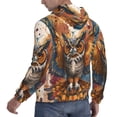 thumbnail image 6 of Kdxio Colorful Owl Tattoo Art Print Mens Casual Hooded Collar Drawstring Hoodies Pullover Sweatshirts Casual Long Sleeve Shirts-Large, 6 of 7