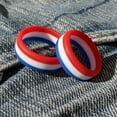 thumbnail image 5 of Blue White Red Stripe Silicone Ring 8mm Bandwidth, 5 of 5