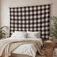 thumbnail image 3 of Black Plaid Tapestry for Bedroom Wall Hanging Tapestry, Vintage Country Gray Buffalo Check Gingham Ceiling Backdrop Tapestries Poster Blanket Wall Decor for Teens Room Living Room Dorm 51" x 59", 3 of 8