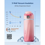 BOOST Smart Water Bottle with Reminder & Tracker, 16oz Kids Water Bottle for School, DIY Refrigerator Magnets, BPA-Free Vacuum Insulated Stainless Steel, Ideal Gift, Pink Fade