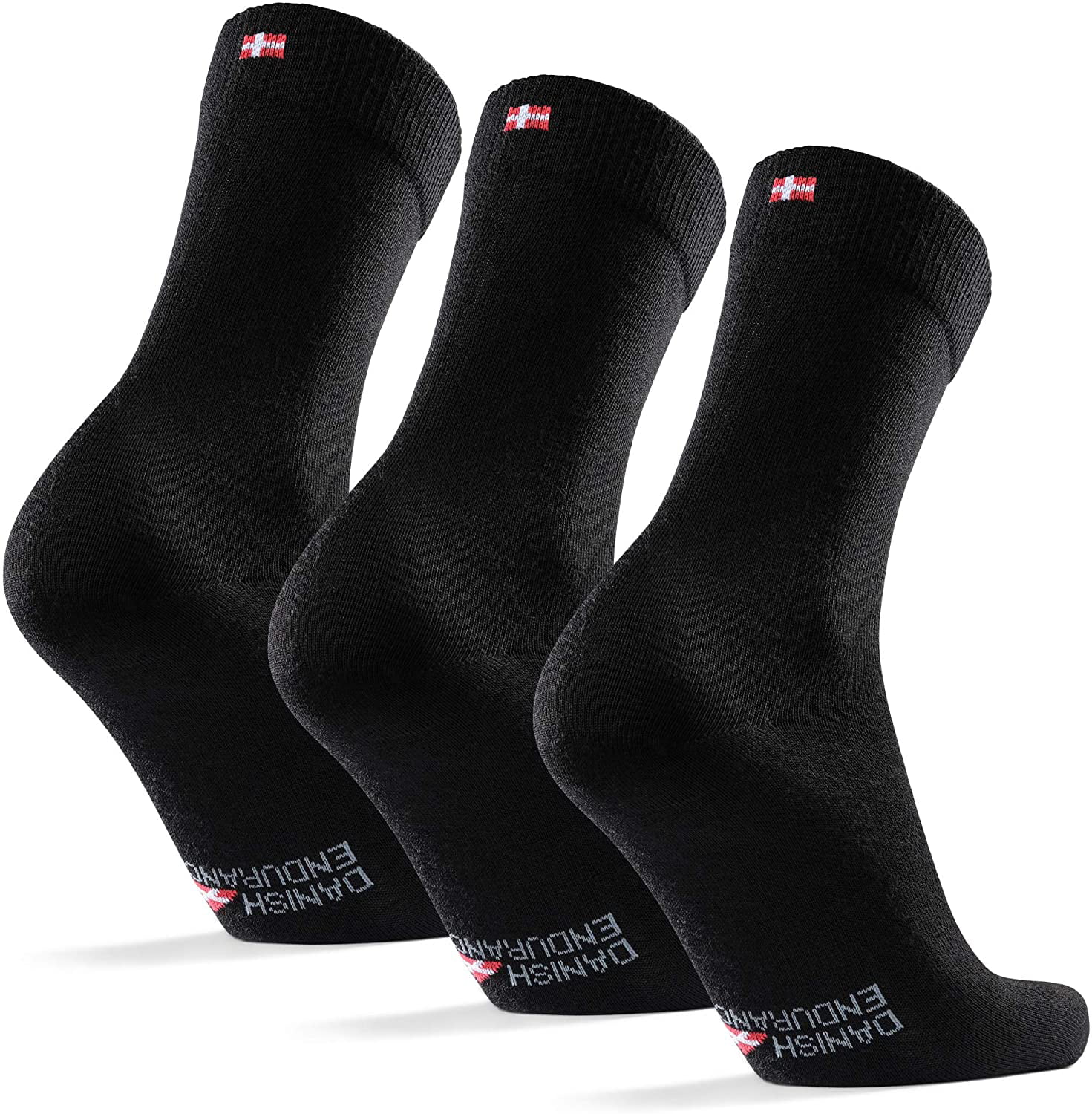 4 Pair Men Premium Soft MERINO Wool Blend Crew Black Socks Large Sock USA Made 