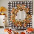 thumbnail image 4 of Shower Curtains for Bathroom-72"x78",Thanksgiving Pumpkin Farm Wood Barn Waterproof Bath Curtain Grommet Shower Curtain Set, 4 of 7