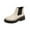White, variant on OAVQHLG3B Women's Winter Warm Solid Color Sleeve Round Toe Short Tube Thick Heel Boots