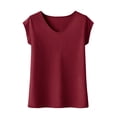 thumbnail image 5 of SLADYGLO Women V Neck 1/4 Cap Sleeve Basic T-Shirt, 5 of 5
