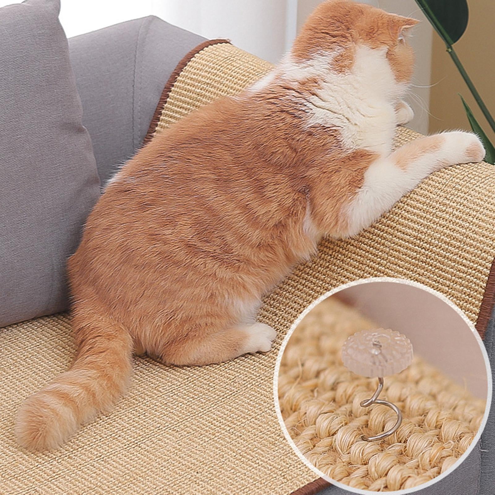 Cat Scratcher Mat Grey丨Natural Sisal Cat Scratch Pad丨Cat Furniture  Protector for Couch & Carpets & Sofas