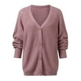thumbnail image 5 of Vedolay Women Long Cardigan Casual Knit Cardigan Sweaters Coats for Female 2023 Pink,L, 5 of 5