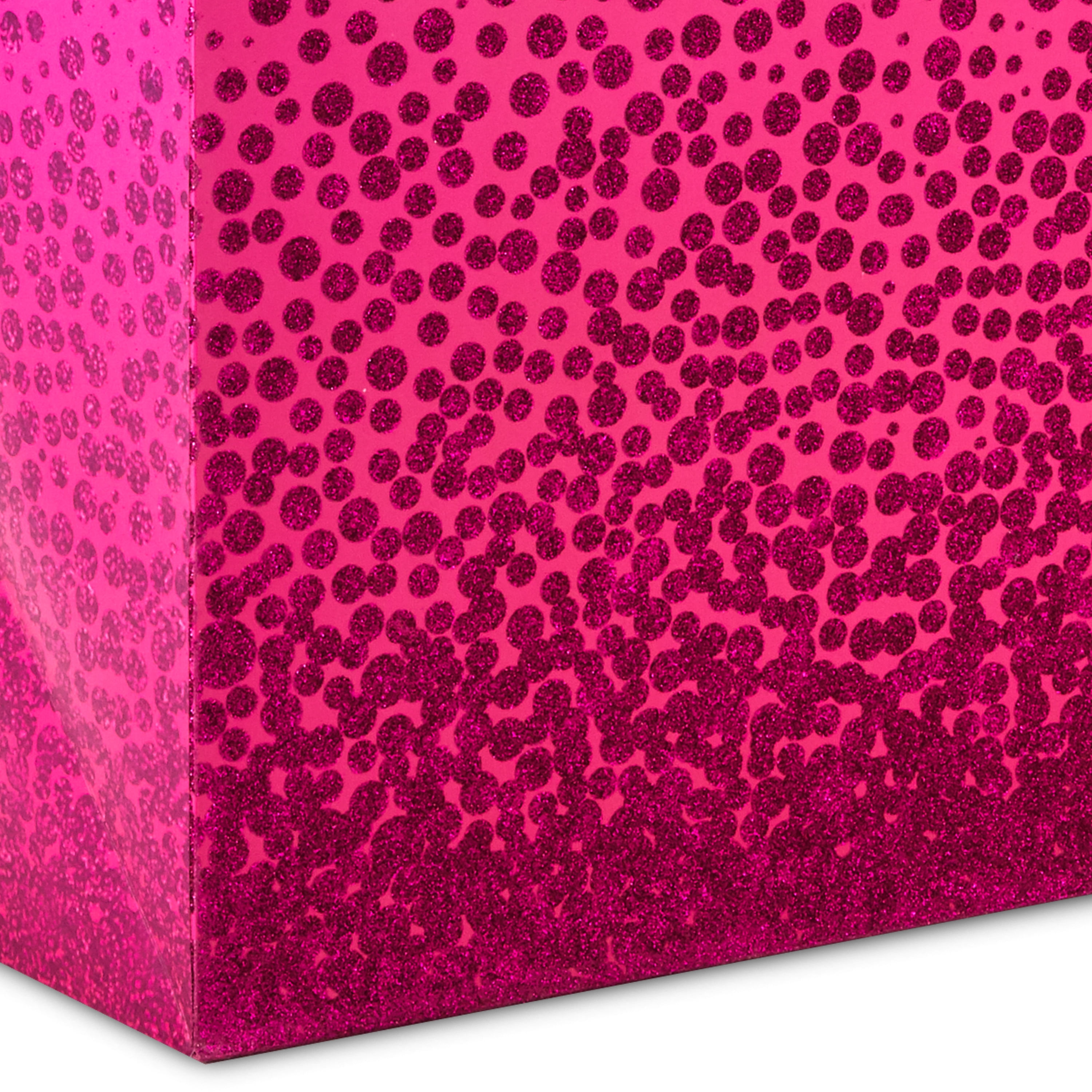 Hallmark 20" Extra Large Gift Bag with Handles (Pink Glitter) for Birthdays, Bridal Showers