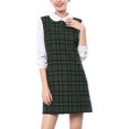 thumbnail image 4 of INSPIRE CHIC Robe de Noël pour Femme Peter Pan des Années 60 à Blocs de Couleur Mini à Manches Longues Robes L Vert, 4 of 8