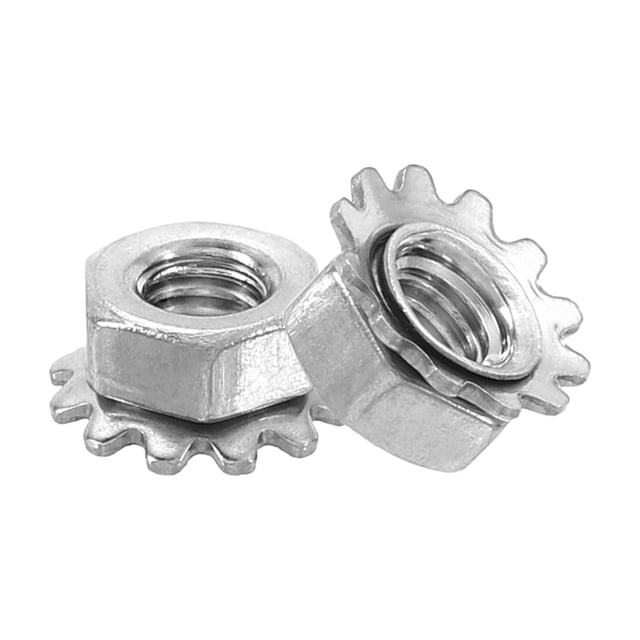 Uxcell Lot de 100 Écrou K-Lock M3 avec Rondelle Externe, Acier Inoxydable 304 Argent