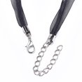 thumbnail image 3 of 10pcs Waxed Cord and Organza Ribbon Necklace Making with Iron Lobster Claw Clasps Platinum Black 17.6 inch~17.8 inch(45~45.5cm) 7mm, 3 of 3