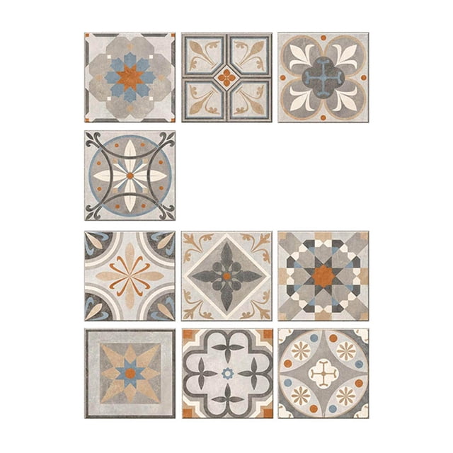10x pegatinas de azulejos, decoraciones de pared, decoración tradicional, pegatinas de pared coloridas, calcomanías de azulejos para sala de estar,