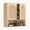 Oak, variant on PEXMOR Medicine Cabinet, Wall Mount Barn Door Farmhouse Bathroom Storage with Adjustable Shelf & Soft Close Doors, Washed White+retro Brown