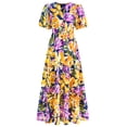 thumbnail image 1 of Vestido Dowerme de verano para mujer, casual, cuello en V, estampado floral, maxi con bolsillos, 1 of 8