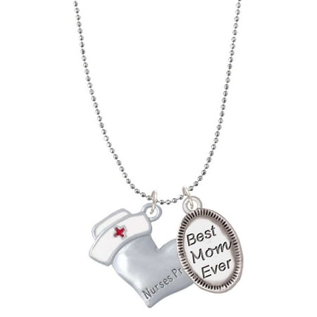 Delight Jewelry Silvertone Nurse's Prayer Heart - Lord Guide Best Mom Ever Charm Necklace