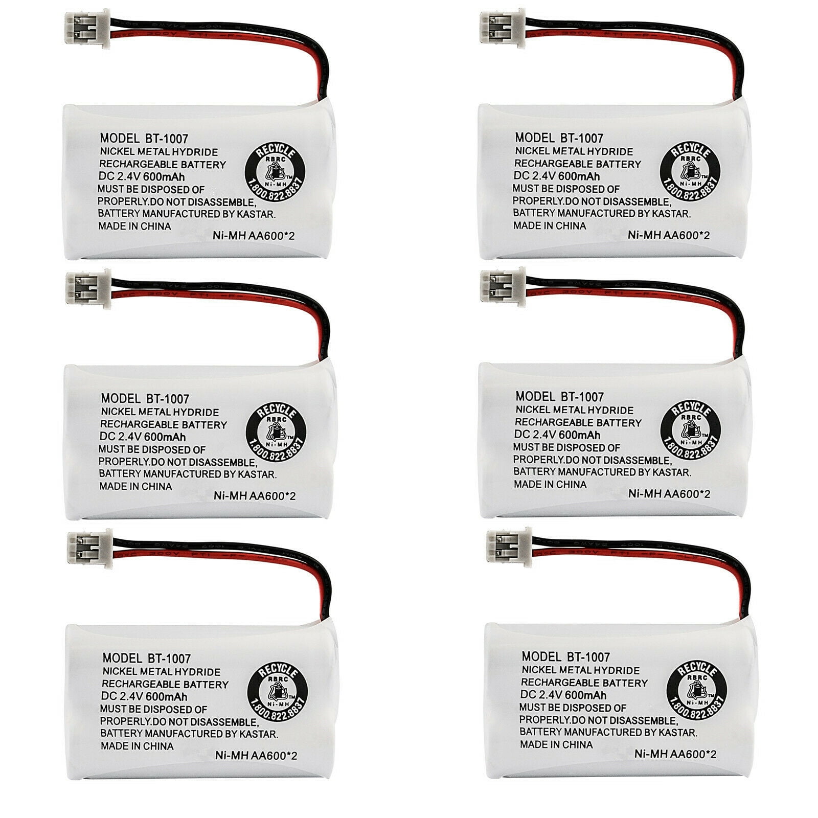 Kastar 6Pack BT1007 Battery Replacement for Uniden BT904, BP904