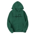 thumbnail image 4 of Ounisa Women's Thick Fleece Heart Print Long Sleeve Hooded Sweatshirt, Plush Warm Pullover with Soft Lining for Winter Comfort, 4 of 9