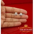 thumbnail image 6 of King of Bling's Hip Hop 925 Yellow Silver 1.68ct Cubic Zirconia Women's / Men's Square Earrings, 6 of 8