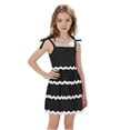 thumbnail image 2 of DAETIROS Girls Ruffle Dress Tiered Cami Square Neck Black Summer Birthday Party Soft Casual Dress for Girls,Size 4-5T, 2 of 9