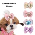 thumbnail image 2 of 4Pcs Pet Hair Clip – Sequin Bow Clips, Handmade Candy Color Hairpins for Small Puppies and Cats, Daily Wear, Photos, Outdoor Travel, 2 of 7