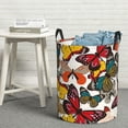 thumbnail image 5 of Goofa Retro Floral Butterfly Printed Circular Hamper,Laundry Basket with Handles,Storage Baskets Foldable,Large Capacity Laundry Hamper-Small, 5 of 8