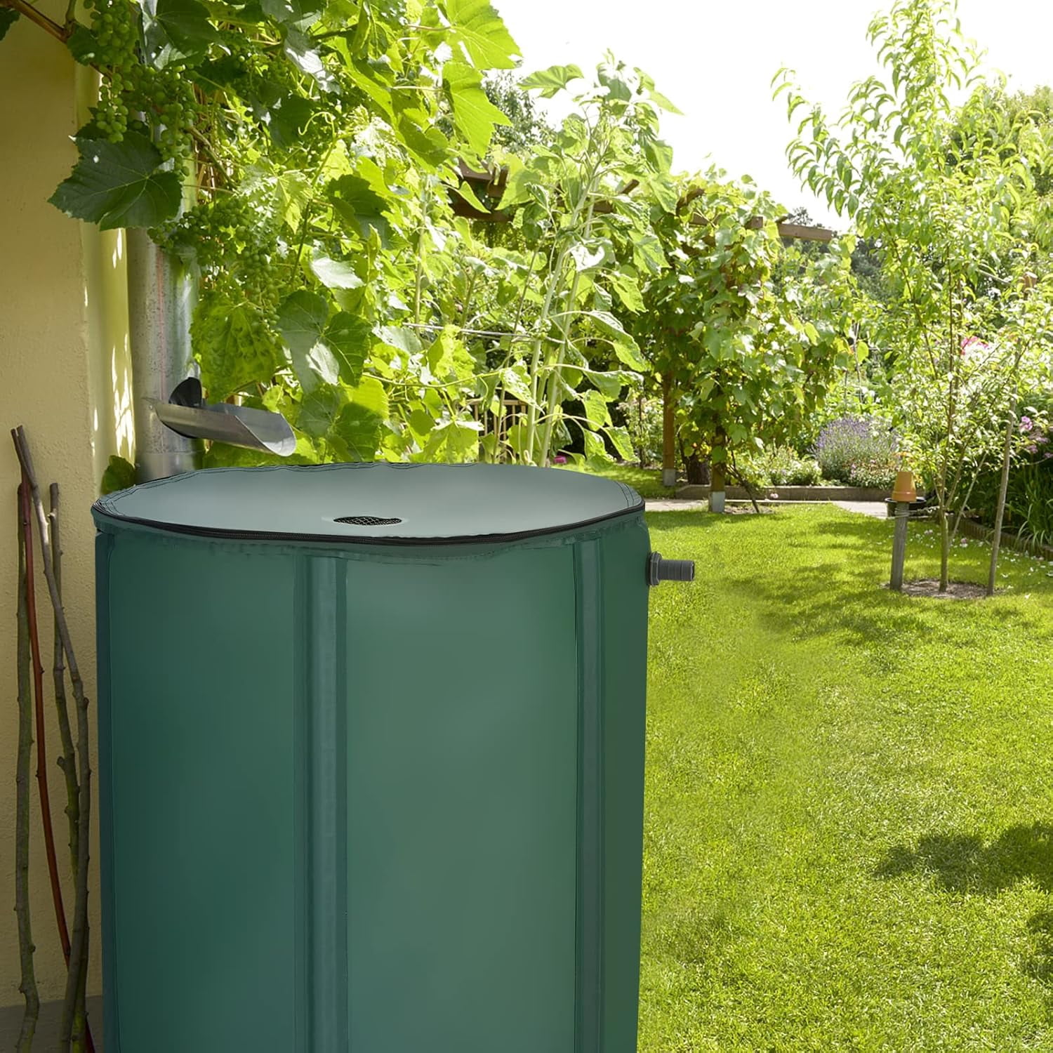 ZYPPP 60 Gallon Collapsible Rain Barrel, Portable Rain Barrels to Collect Rainwater from Gutter, Rainwater Collection System, Water Storage Tank Catcher Container with Filter Spigot