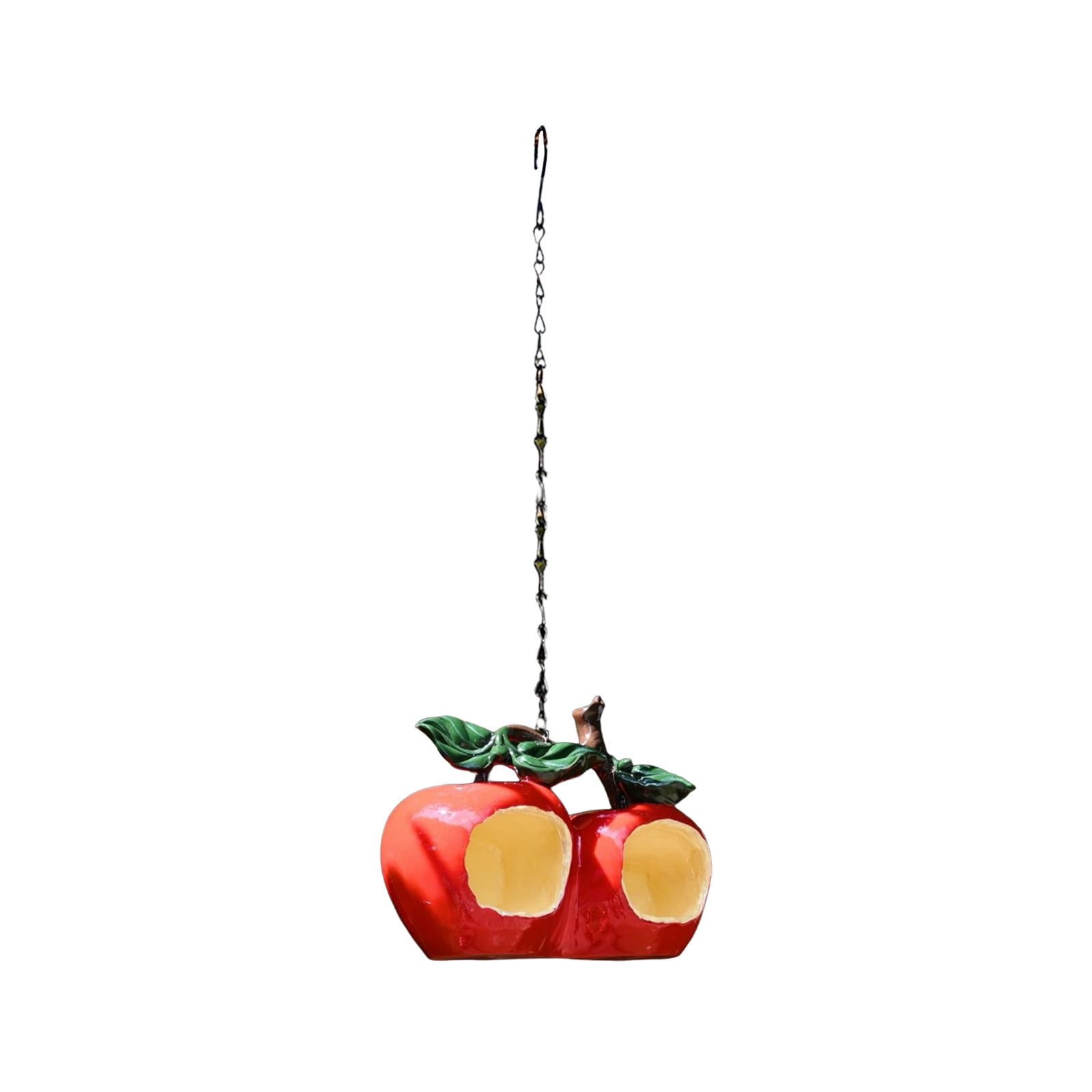 Cadancy Fruit Shaped Bird Feeder Outdoor Hanging Wild Bird Seeds Feeder Resin Garden Decor Patio Yard Decoration landscape Ornament Novetly Housewarming Gift