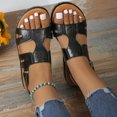 thumbnail image 5 of CQONEPT Women's Platform Sandals Arch Support Beach Slides for Woman Orthotic Summer Comfort Foam and Wide Widths sandal Cushion Cute Flatform sandalias de mujer Size 6 Black, 5 of 7