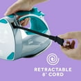 thumbnail image 6 of Sunbeam 1400W Steammaster Steam Iron with Shot of Steam Feature and Retractable Cord, Chrome and Teal Finish, 6 of 9