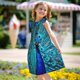 thumbnail image 5 of Balery Beautiful Blue Peacock Camisón de princesa para niñas, pijama de algodón con mangas abullonadas, suave y bonito.-Medium, 5 of 6