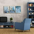 thumbnail image 3 of Natural Wood Framed Abstract Paintings Canvas Wall Art For Living Room Bedroom Decoration Office Wall Decor Blue Abstract Watercolor Pictures Home Decoration Posters Artwork 3 Piece Framed Art Prints, 3 of 6