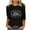 #137-Black, variant on Women's Christmas Shirts Round Neck 3/4 Sleeve T-shirt Funny Snowman Santa Hat Printed Xmas Tops Gifts