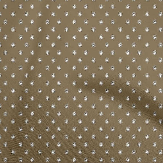 oneOone Cotton Flex Brown Fabric Asian Paisley Diy Clothing Quilting Fabric Print Fabric By Yard 40 Inch Wide