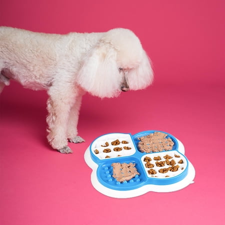 HONMEET Eco Friendly Blue Pet Slow Feeder Bowl Anti Choke Design Reduces Gulping and Supports Healthy Eating