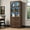 Farmhouse Brown with 3 Drawers, variant on 72" Tall Farmhouse Kitchen Pantry Cabinet w/1 Drawer & 4 Roomy Storage Shelves, Versatile Wood Storage Cabinet with 4 Barn Door & Adjustable Shelves & for Dining Room Bathroom Utility Room