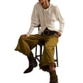 thumbnail image 3 of Women Ruffle Hem Wide Leg Jeans Mid Rise Cropped Denim Pants with Pockets Green S, 3 of 9