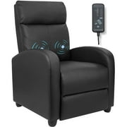 Homall Massage Recliner Chair Single Sofa Chair Small Recliner Home Theater Seating PU Leather Living Room Sofa,Black