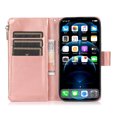thumbnail image 7 of Allytechgroup iPhone 16 Pro Wallet Case, 9 Cards Holder Zipper Wallet Case for Women Men Shockproof Hand Strap Full Protective Flip Stand Case Cover for Apple iPhone 16 Pro, Rosegold, 7 of 7