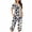 Navy, variant on Jamicy Womens Loungewear Printed Button Pleated Round Neck Short Sleeve Top   Cropped Trousers with Pockets Home Sports Woemn's Pajamas Set Navy